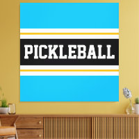 Rayas de PICKLEBALL amarillo negro azul cielo bril