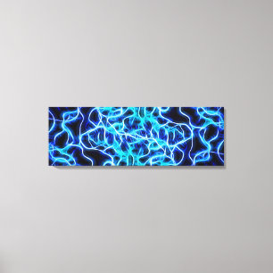 Lienzo Rayo de bobina azul de neón eléctrico Tesla