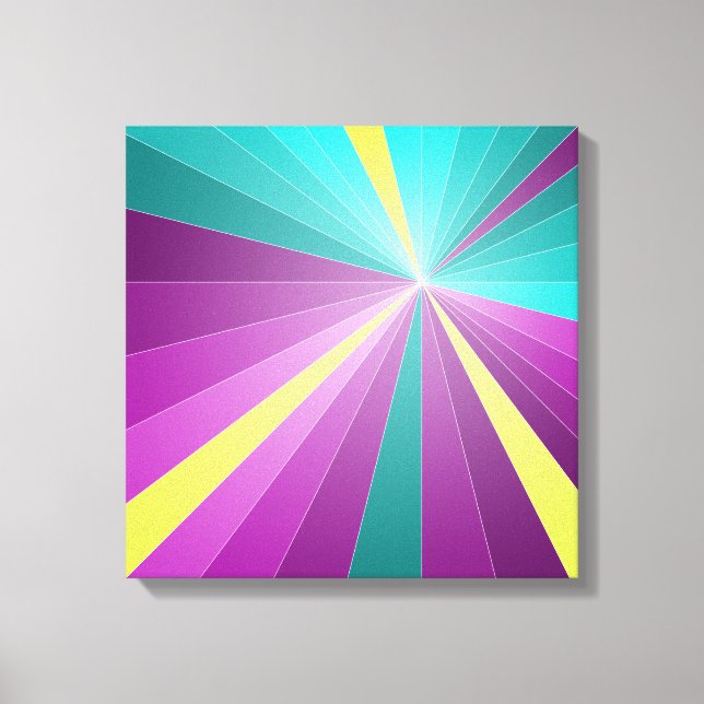 Lienzo Rayos abstractos Colorido vibrante Geométrico Funk (Anverso)