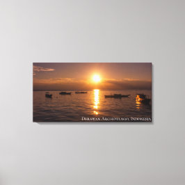 Lienzo Rayos de puesta de sol de sol flotante Barcos Mar