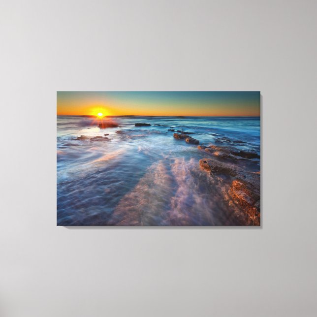 Lienzo Rayos de sol iluminan el Océano Pacífico (Anverso)