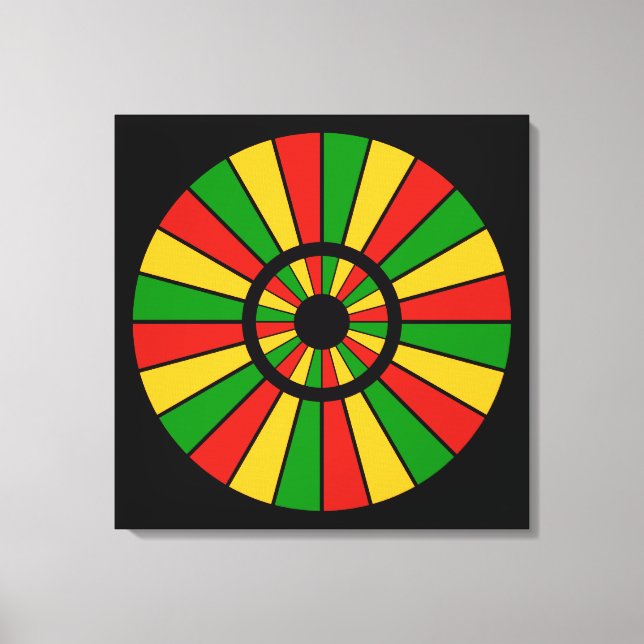 Lienzo RAYOS DEL BOTÓN DE LA BANDERA RASTAFARI + su signo (Anverso)