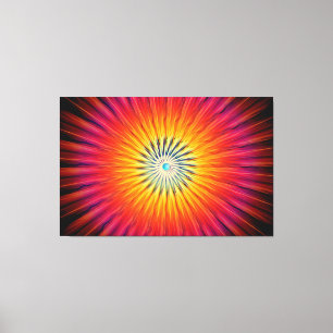 Lienzo Rayos radiales de resumen cálido