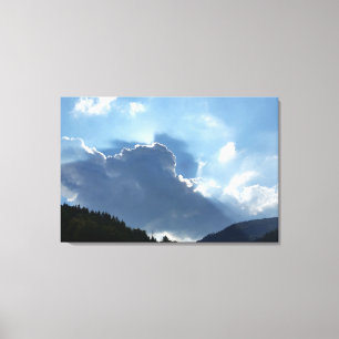 Lienzo rayos y nubes