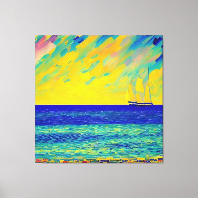 Lienzo "Raza del cielo amarillo" Seascape (Anverso)
