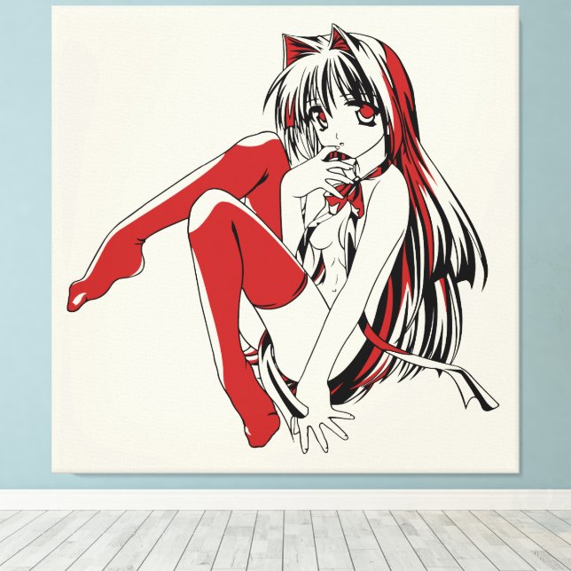 Lienzo RBP, Neko, el Chica sexy de Anime (Insitu (piso de madera))