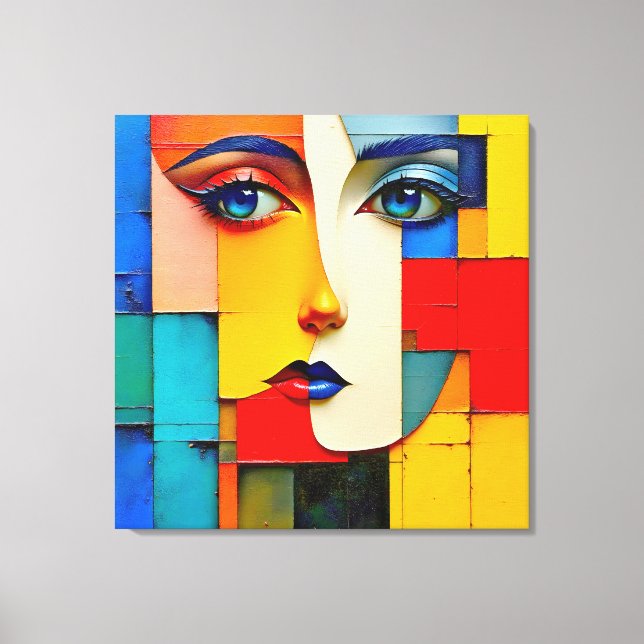 Lienzo "Realidades Fracturadas" - Un Retrato Resumen (Anverso)