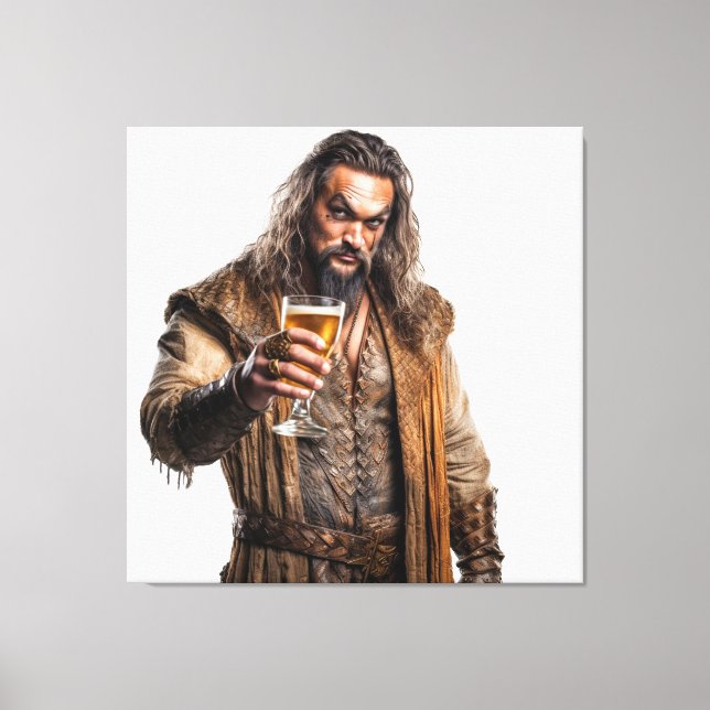 Lienzo Realistic illustration of Jason Momoa (Anverso)
