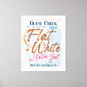 Lienzo Recepción de cheque de invitado Café blanco plano 