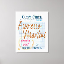 Recepción de cheque de invitado Espresso Martini D