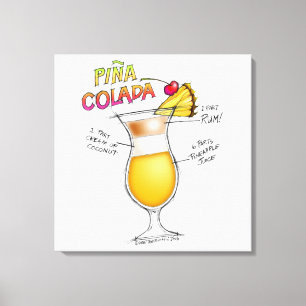 LIENZO RECETA DE COCTEL DE PINA COLADA ART
