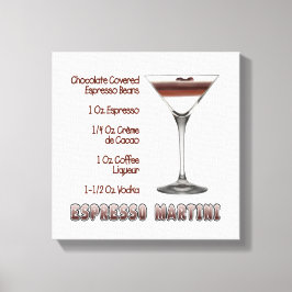 Lienzo Receta de cóctel Espresso Martini Art 12"x12"