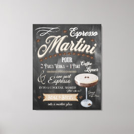 Lienzo Receta de Espresso Martini Chalkboard