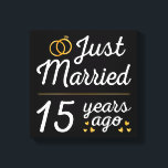 Lienzo Recién Casados Hace 15 Años II<br><div class="desc">Diseño lindo,  perfecto para cualquiera que haya estado casado durante 15 años y para una ceremonia de renovación de votos matrimoniales. ¡Hace un gran conjunto a juego para parejas!</div>