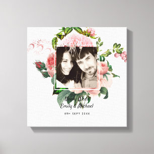 Lienzo Recién casados Rosas rosadas Botánico Floral FOTO