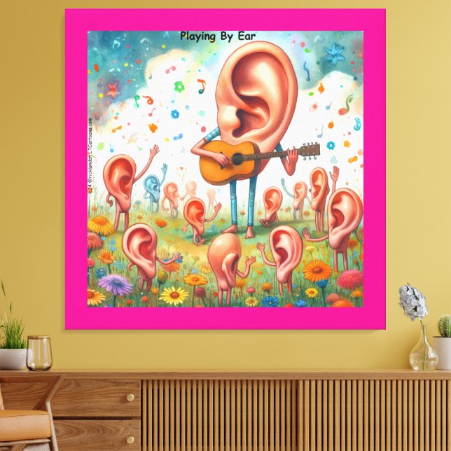 Lienzo Recital de Guitarra de Oreja: Tocando de Oído (Insitu (Sala de estar))