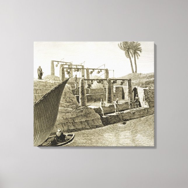 Lienzo Recolección de agua del Nilo, placa 6 de Volúmenes (Anverso)