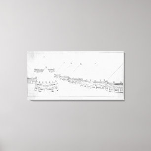 Lienzo Reconstrucción de las tumbas de Etruscan en