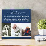 Lienzo Recordar la foto de una franja de fotos de sueño a<br><div class="desc">Crea una foto personalizado, lienzo envuelto en cuadrado en recuerdo de alguien especial. El mensaje conmemorativo es totalmente editable y actualmente dice "gracias por una vida de amor y felicidad - duerme en paz, querida". Está escrito con un elegante guión manuscrito y una moderna impresión en mayúsculas. La plantilla de...</div>