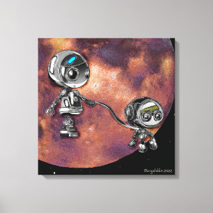 Lienzo Recorrido del espacio de robots