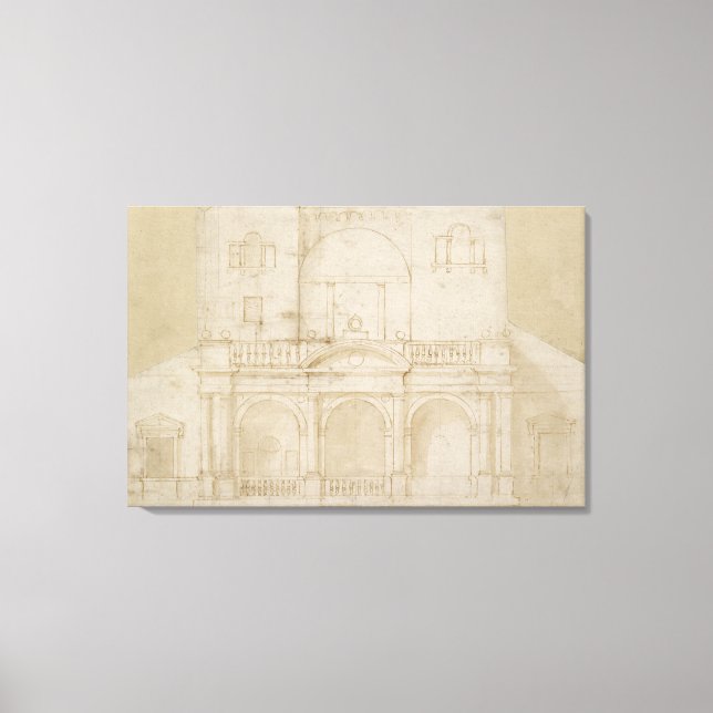 Lienzo Recto: Diseño arquitectónico (Villa Madama) (Anverso)