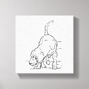 Lienzo Recuerdo de Amante de Perros, Ilustración de Beagl