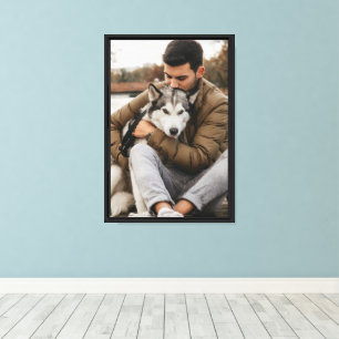 Lienzo Recuerdo de foto de papá perro y mascota