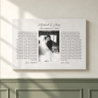 Recuerdo de Foto de Votos de Boda Personalizados