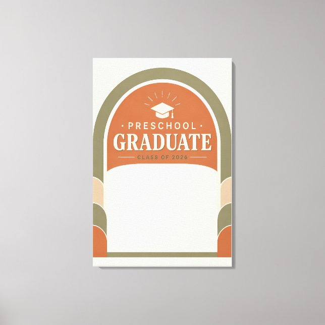 Lienzo Recuerdo de Graduado de Preescolar Personalizado 2 (Anverso)