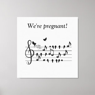 Lienzo Recuerdo de Notas de Pájaros de Música Personaliza