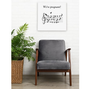 Lienzo Recuerdo de Notas de Pájaros de Música Personaliza