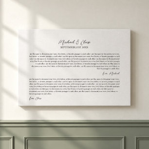Lienzo Recuerdo de votos de boda personalizados