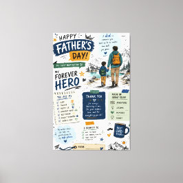 Lienzo Recuerdo personalizado del Día del Padre Héroe por