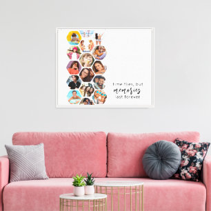 Lienzo Recuerdos de Fotos de Hexágono Personalizados