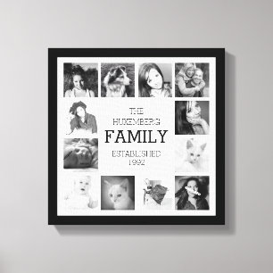 Lienzo Recuerdos de fotos familiares con personalización