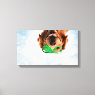 Lienzo Recuperador de oro con gafas de sol verdes