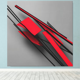 Lienzo Red and Black Minimalist Modern Abstract