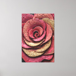 Lienzo Red and Gold Rose Texture Abstract Wall Art