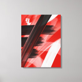 Lienzo Red Black White Abstract