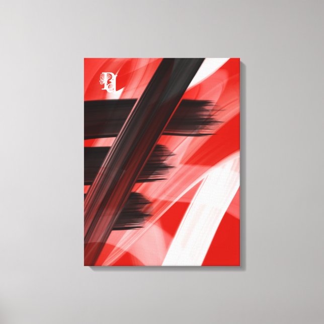 Lienzo Red Black White Abstract  (Anverso)