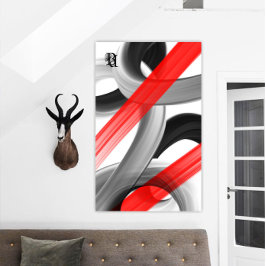 Lienzo Red Black White Abstract