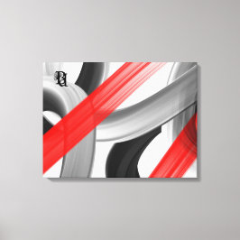 Lienzo Red Black White Gray Abstract