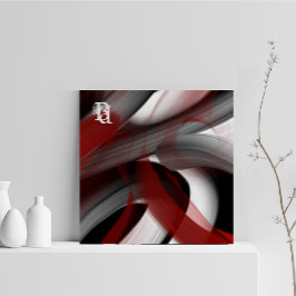 Lienzo Red Black White Gray Abstract