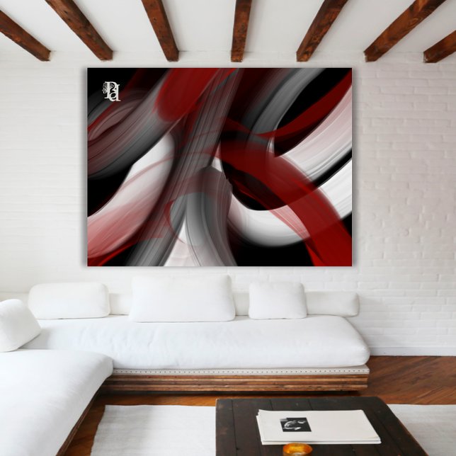 Lienzo Red Black White Gray Abstract  (Subido por el creador)