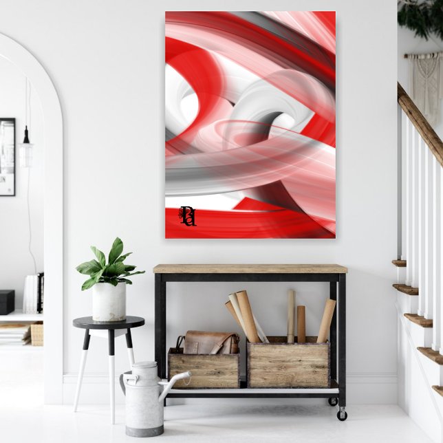 Lienzo Red Black White Gray Abstract  (Subido por el creador)