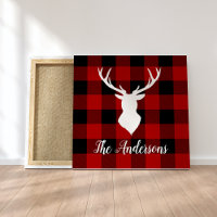 Red Buffalo Plaid & Deer | Entrega de nombre perso