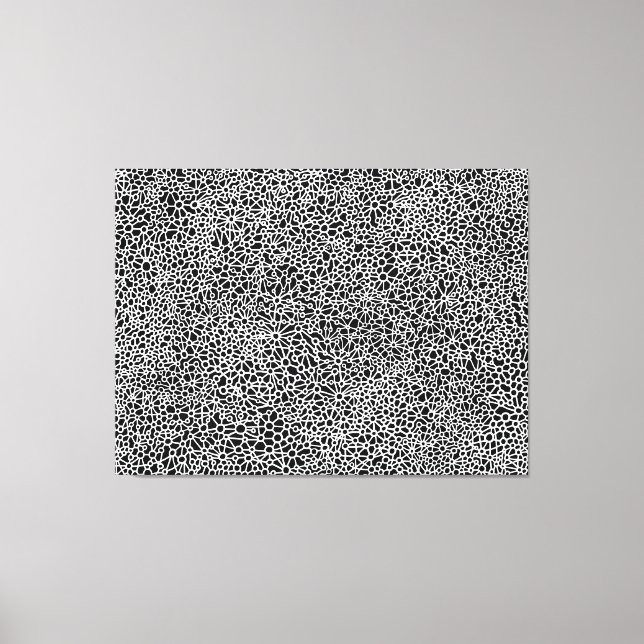 Lienzo Red compleja - blanco sobre negro (Anverso)