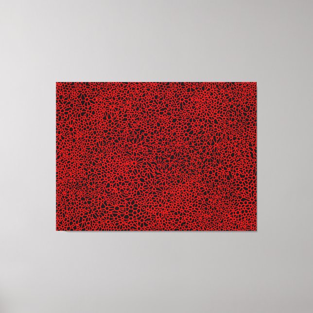 Lienzo Red compleja - rojo sobre negro (Anverso)