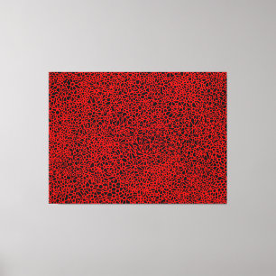 Lienzo Red compleja - rojo sobre negro