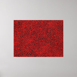 Lienzo Red compleja - rojo sobre negro